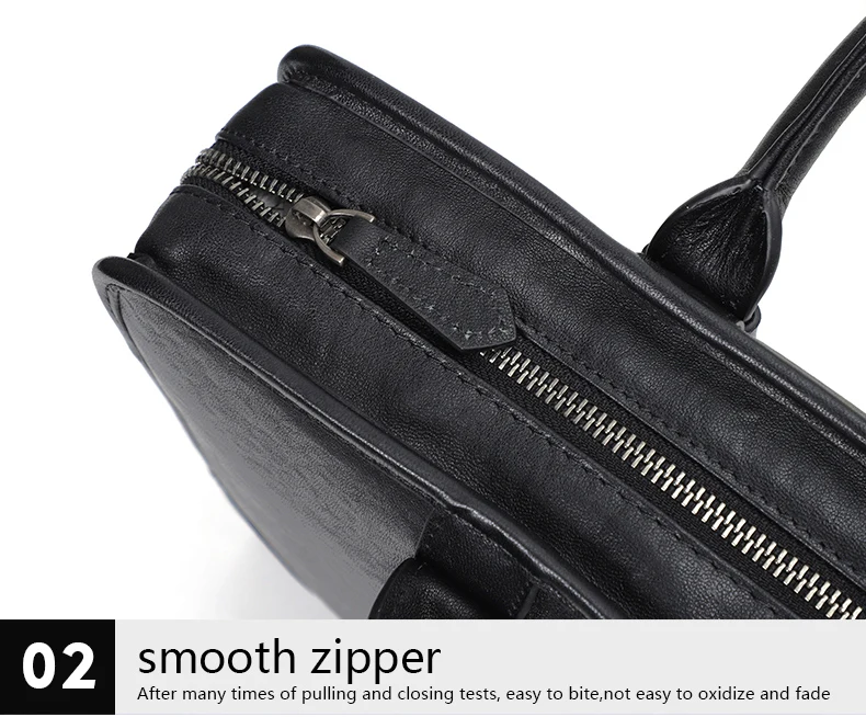 Coffee / Black Men Bag Handbag Genuine Leather Laptop Briefcase Male Shoulder Messenger Bags Large Capacity Men Briefcases