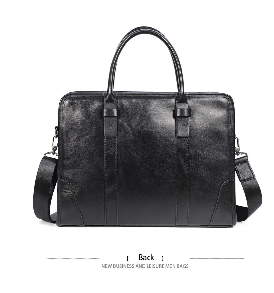 Coffee / Black Men Bag Handbag Genuine Leather Laptop Briefcase Male Shoulder Messenger Bags Large Capacity Men Briefcases
