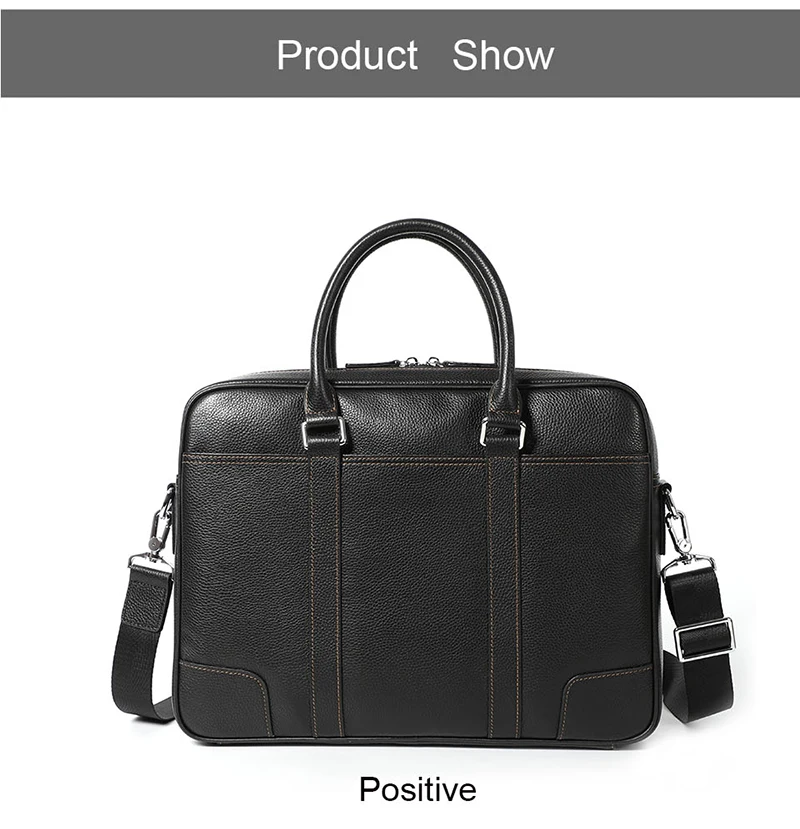 Famous Brand Man Briefcase Genuine Leather Men Bag Fashion Male Shoulder Laptop Bag Handbag Business Cow Leather Men's Briefcase