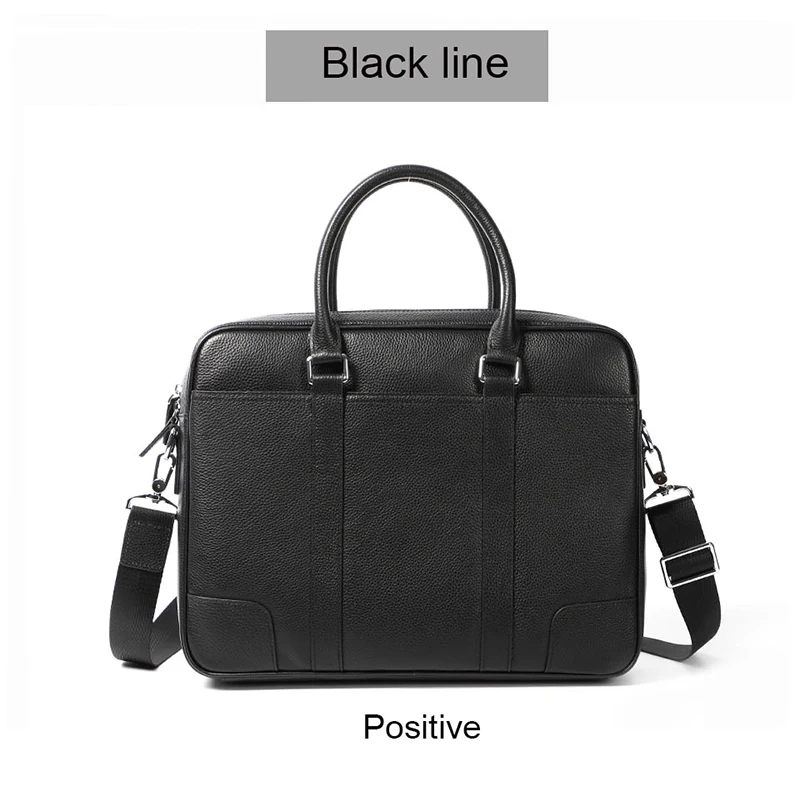 Famous Brand Man Briefcase Genuine Leather Men Bag Fashion Male Shoulder Laptop Bag Handbag Business Cow Leather Men's Briefcase