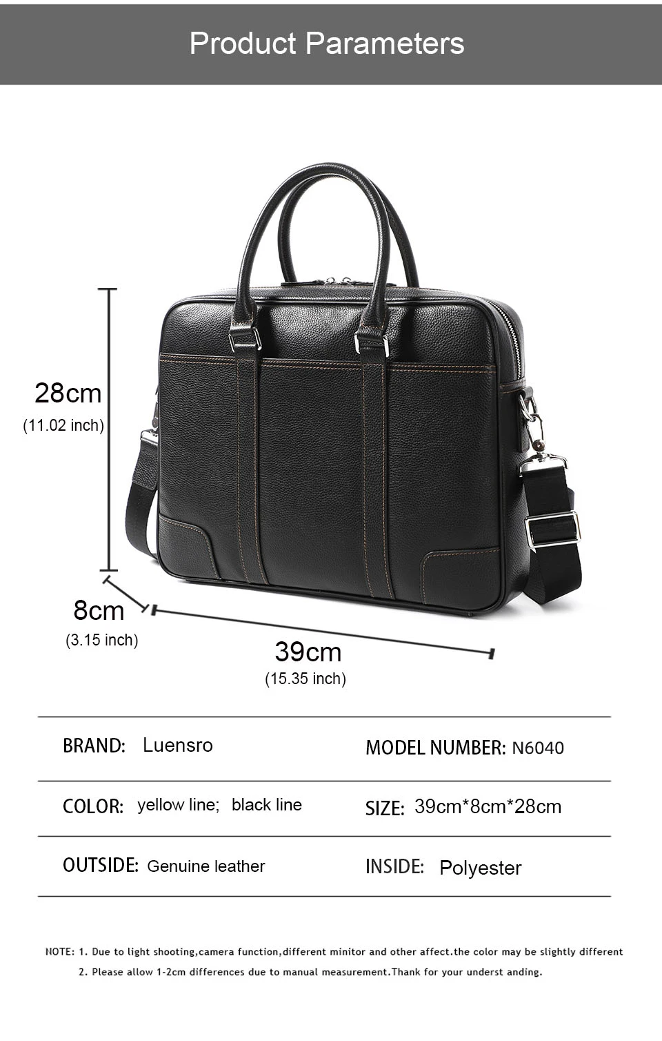 Famous Brand Man Briefcase Genuine Leather Men Bag Fashion Male Shoulder Laptop Bag Handbag Business Cow Leather Men's Briefcase
