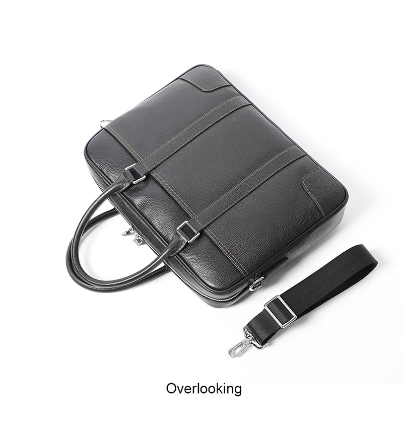 Famous Brand Man Briefcase Genuine Leather Men Bag Fashion Male Shoulder Laptop Bag Handbag Business Cow Leather Men's Briefcase