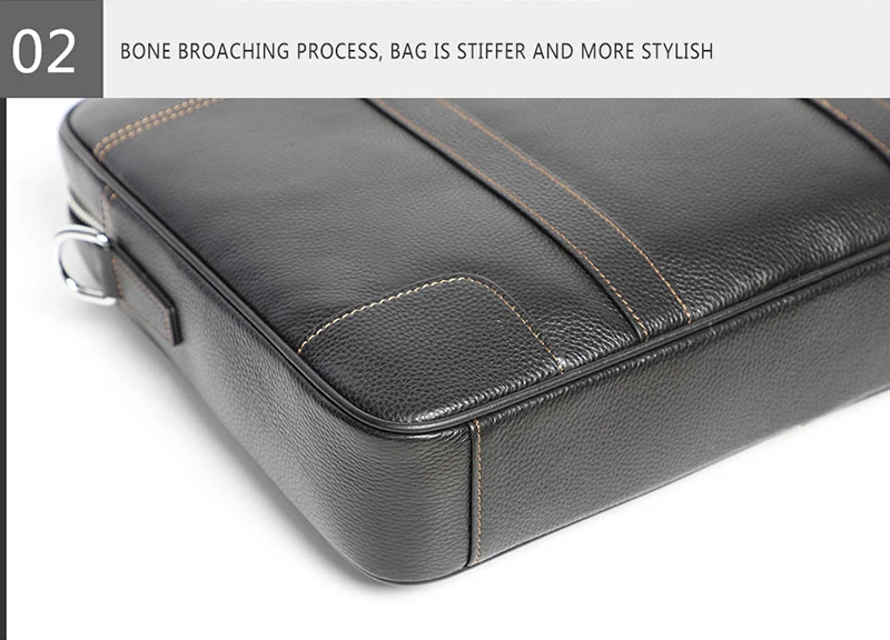 Famous Brand Man Briefcase Genuine Leather Men Bag Fashion Male Shoulder Laptop Bag Handbag Business Cow Leather Men's Briefcase