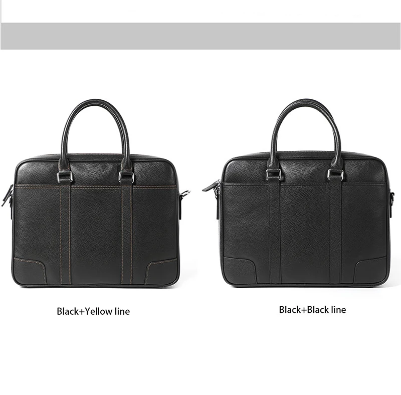 Famous Brand Man Briefcase Genuine Leather Men Bag Fashion Male Shoulder Laptop Bag Handbag Business Cow Leather Men's Briefcase