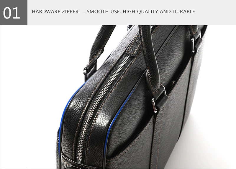 Famous Brand Man Briefcase Genuine Leather Men Bag Fashion Male Shoulder Laptop Bag Handbag Business Cow Leather Men's Briefcase