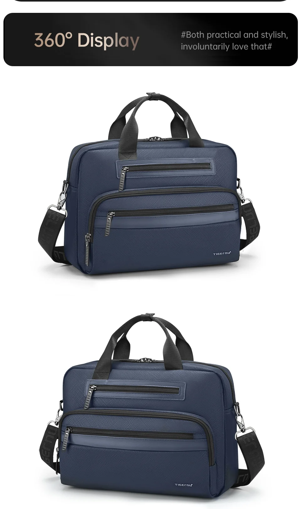 Tigernu Briefcase Bags Men Laptop Bag Handbag 12-14inch Casual Vintage Briefcase Laptop Handbag Bags For Business Connect Series