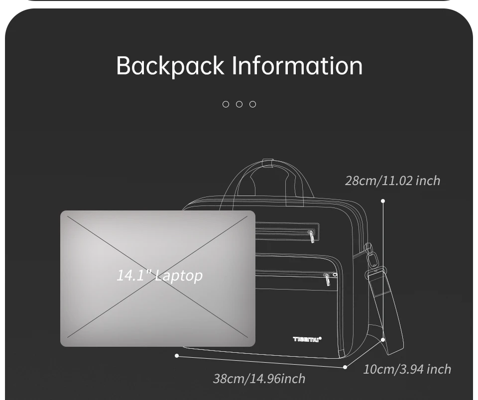 Tigernu Briefcase Bags Men Laptop Bag Handbag 12-14inch Casual Vintage Briefcase Laptop Handbag Bags For Business Connect Series