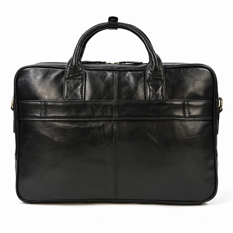 Retro Laptop Briefcase Bag Genuine Leather Handbags Casual 15.6' Business Bag Daily Working Tote Bags Men Male Bag for Documents