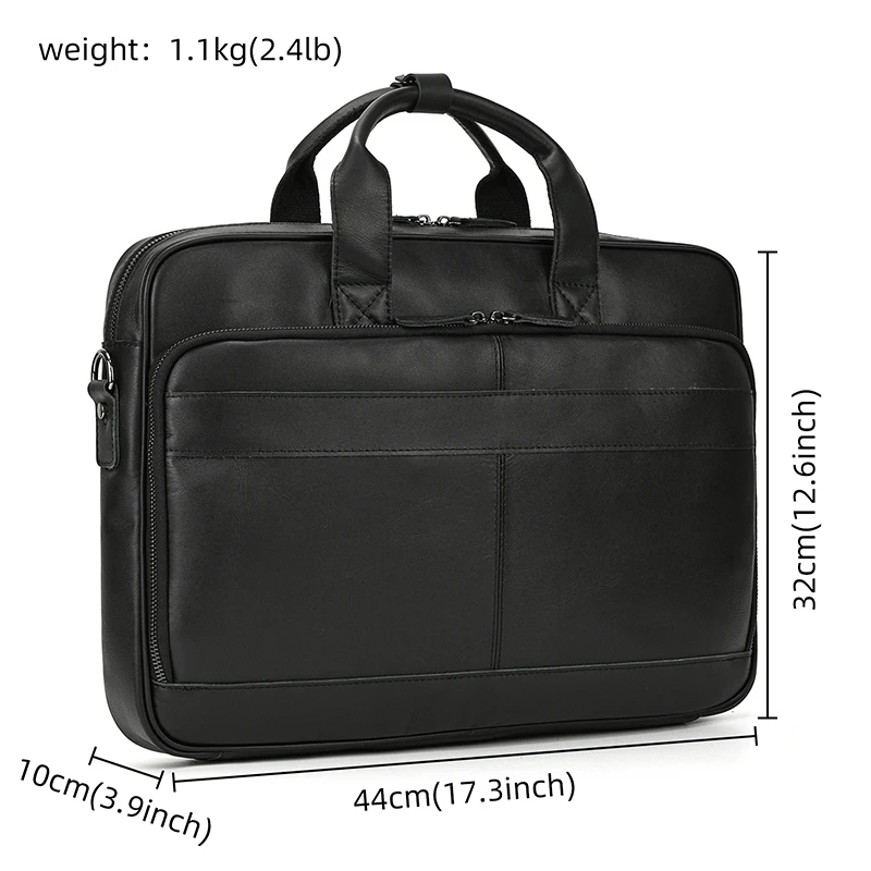 Retro Laptop Briefcase Bag Genuine Leather Handbags Casual 15.6' Business Bag Daily Working Tote Bags Men Male Bag for Documents