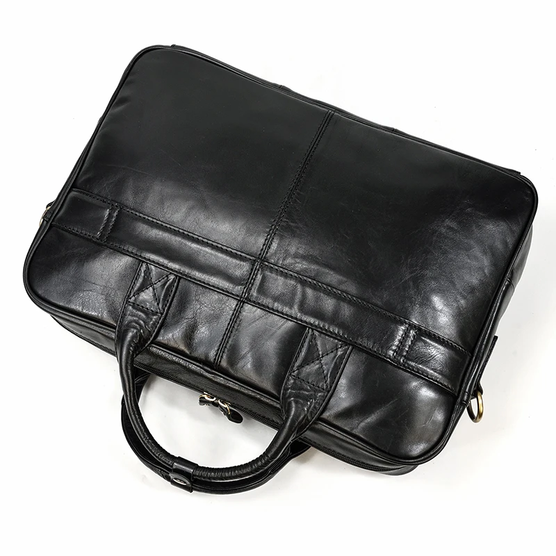 Retro Laptop Briefcase Bag Genuine Leather Handbags Casual 15.6' Business Bag Daily Working Tote Bags Men Male Bag for Documents
