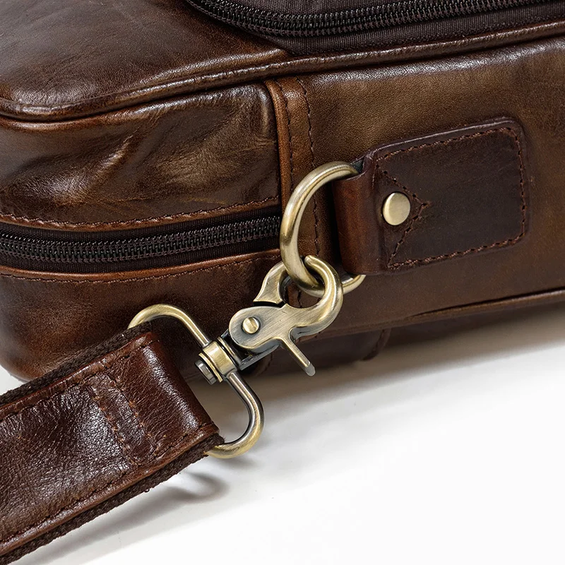 Retro Laptop Briefcase Bag Genuine Leather Handbags Casual 15.6' Business Bag Daily Working Tote Bags Men Male Bag for Documents