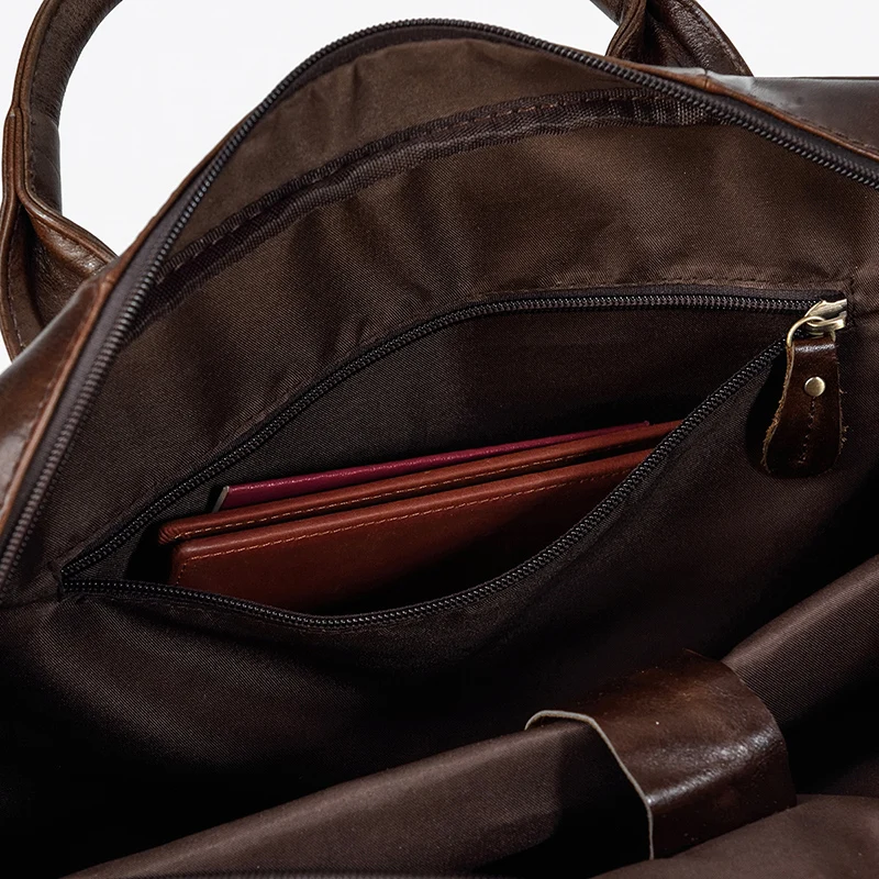 Retro Laptop Briefcase Bag Genuine Leather Handbags Casual 15.6' Business Bag Daily Working Tote Bags Men Male Bag for Documents