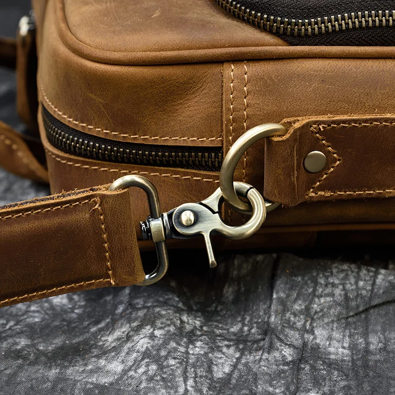 Retro Laptop Briefcase Bag Genuine Leather Handbags Casual 15.6' Business Bag Daily Working Tote Bags Men Male Bag for Documents