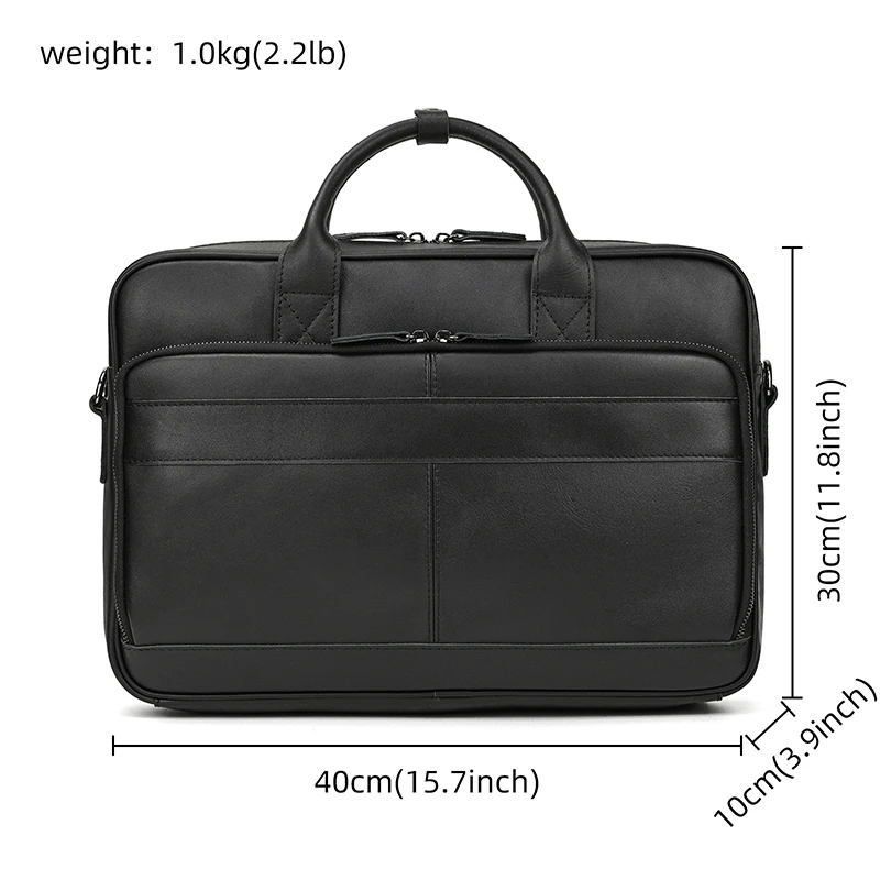 Retro Laptop Briefcase Bag Genuine Leather Handbags Casual 15.6' Business Bag Daily Working Tote Bags Men Male Bag for Documents