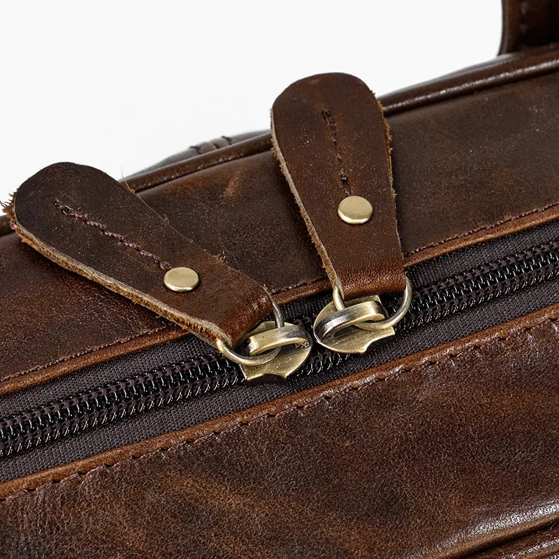 Retro Laptop Briefcase Bag Genuine Leather Handbags Casual 15.6' Business Bag Daily Working Tote Bags Men Male Bag for Documents