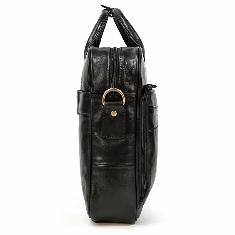 Retro Laptop Briefcase Bag Genuine Leather Handbags Casual 15.6' Business Bag Daily Working Tote Bags Men Male Bag for Documents
