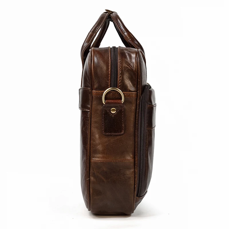 Retro Laptop Briefcase Bag Genuine Leather Handbags Casual 15.6' Business Bag Daily Working Tote Bags Men Male Bag for Documents