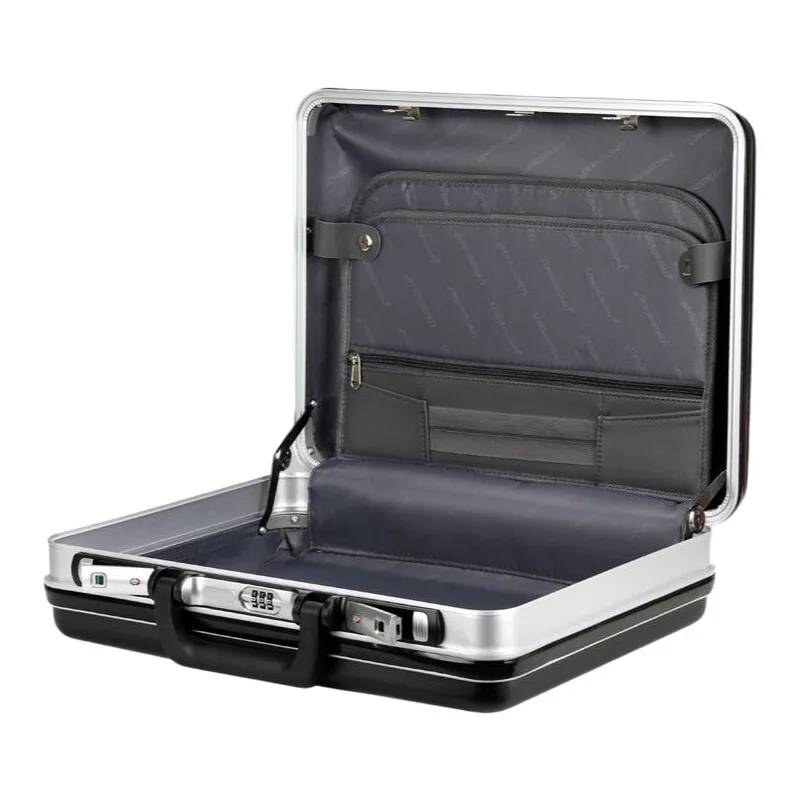 18-inch Aluminum Frame Anti-Theft Business Briefcase - TSA Lock Secure Laptop Case for Travel, Durable Carry-On Storage Handbag