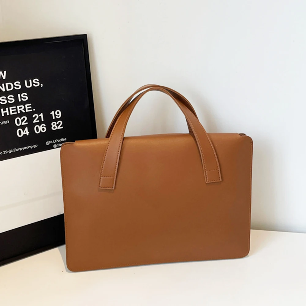 Business Office Luxury Personalized Briefcase Commuting Woman PU Leather Large Capacity Documrnt Bag Travel 14 Inch Laptop Bag