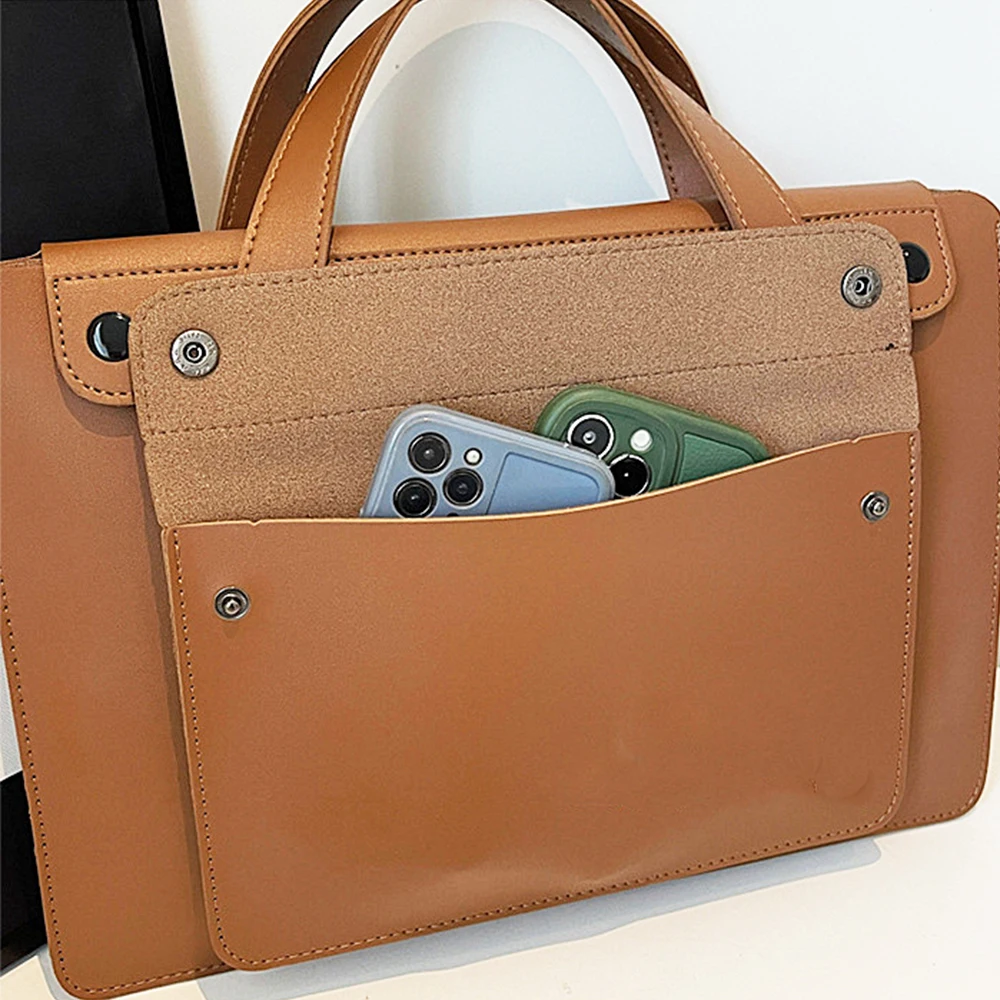 Business Office Luxury Personalized Briefcase Commuting Woman PU Leather Large Capacity Documrnt Bag Travel 14 Inch Laptop Bag