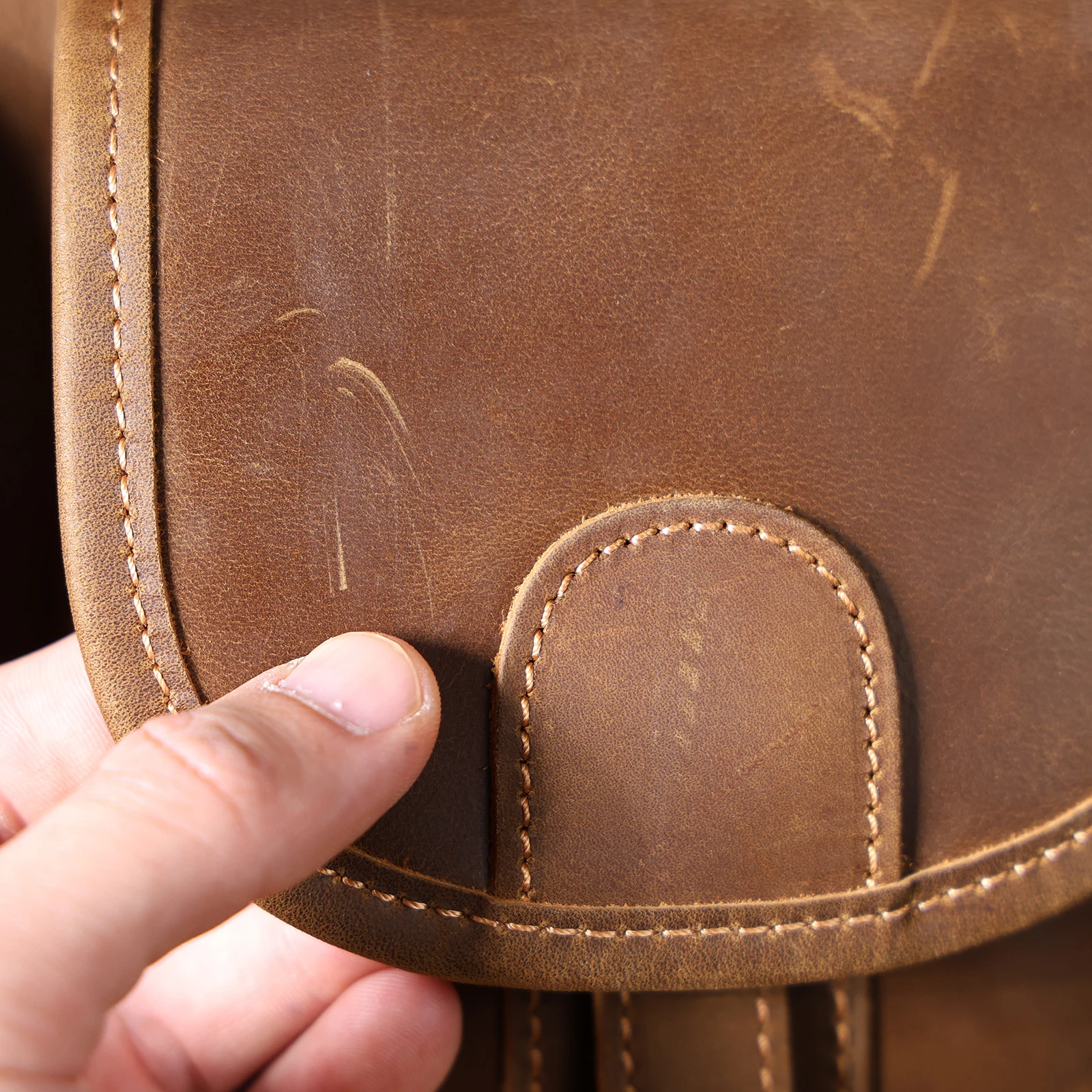 S.WORKER Vintage Genuine Leather Men's Briefcase 14" Laptop Bags Crazy Horse Leather Messenger Handbag Cowhide Idea Gift For Men