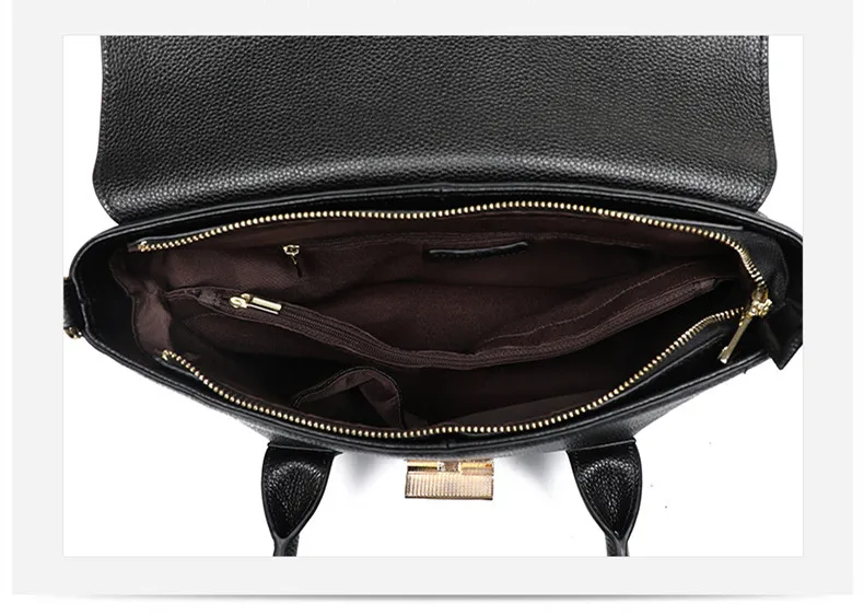 2025 New Genuine Leather Briefcase Women Handbags Large Capacity Ladies Fashion Cowhide Shoulder Messenger Bags Portable