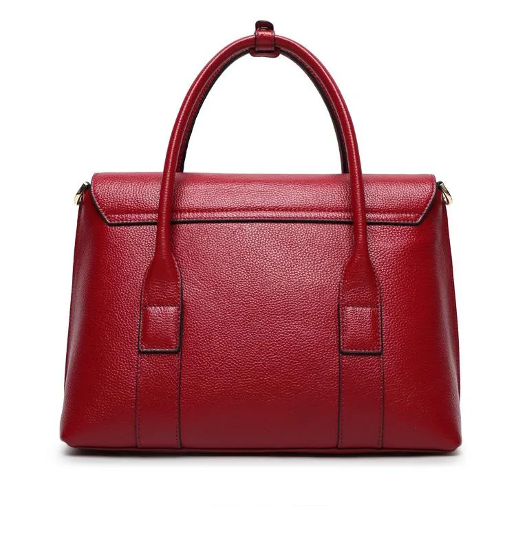 2025 New Genuine Leather Briefcase Women Handbags Large Capacity Ladies Fashion Cowhide Shoulder Messenger Bags Portable