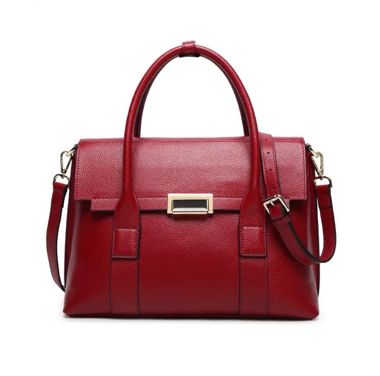 2025 New Genuine Leather Briefcase Women Handbags Large Capacity Ladies Fashion Cowhide Shoulder Messenger Bags Portable