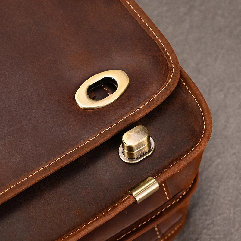 Luufan Men's Laptop Briefcase Genuine Leather Handbag Casual Daily Working Tote Male Computer Bag Shoulder Bags For A4 Documents
