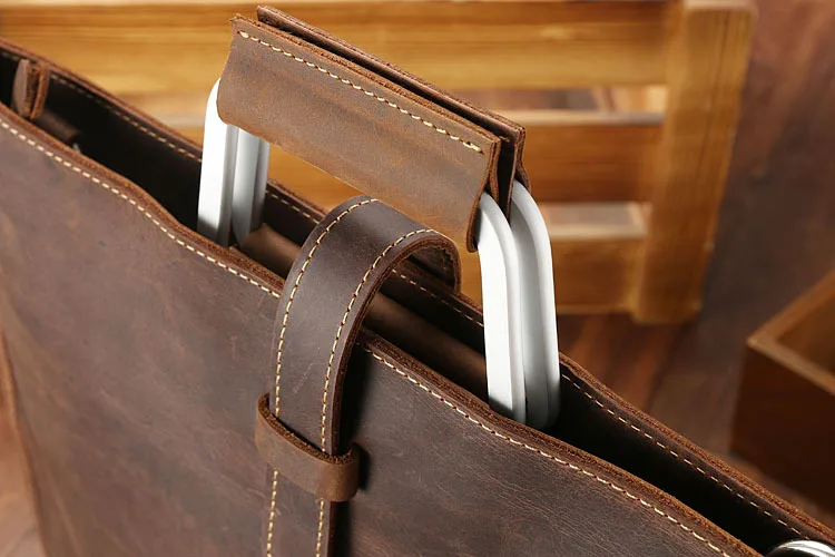 High Fashion Luxury Clutch Bag Men's A4 File Document Purse Wallet Top Layer Ipad Leather Business Bag Briefcase Cowkskin