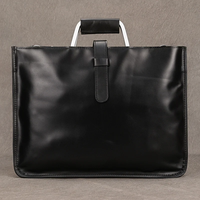 High Fashion Luxury Clutch Bag Men's A4 File Document Purse Wallet Top Layer Ipad Leather Business Bag Briefcase Cowkskin