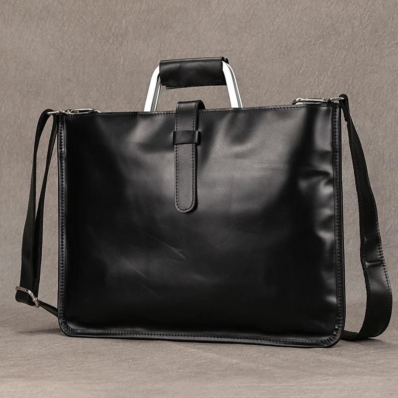 High Fashion Luxury Clutch Bag Men's A4 File Document Purse Wallet Top Layer Ipad Leather Business Bag Briefcase Cowkskin