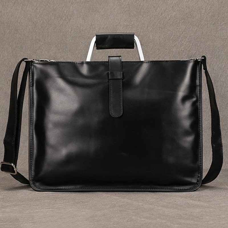 High Fashion Luxury Clutch Bag Men's A4 File Document Purse Wallet Top Layer Ipad Leather Business Bag Briefcase Cowkskin