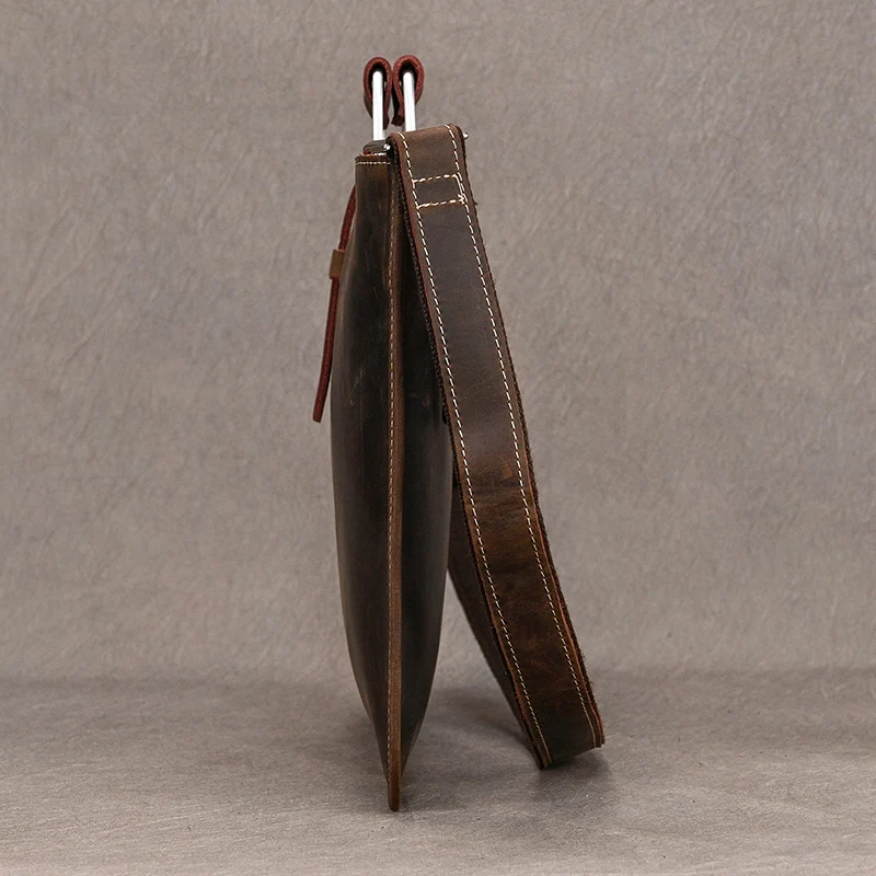High Fashion Luxury Clutch Bag Men's A4 File Document Purse Wallet Top Layer Ipad Leather Business Bag Briefcase Cowkskin
