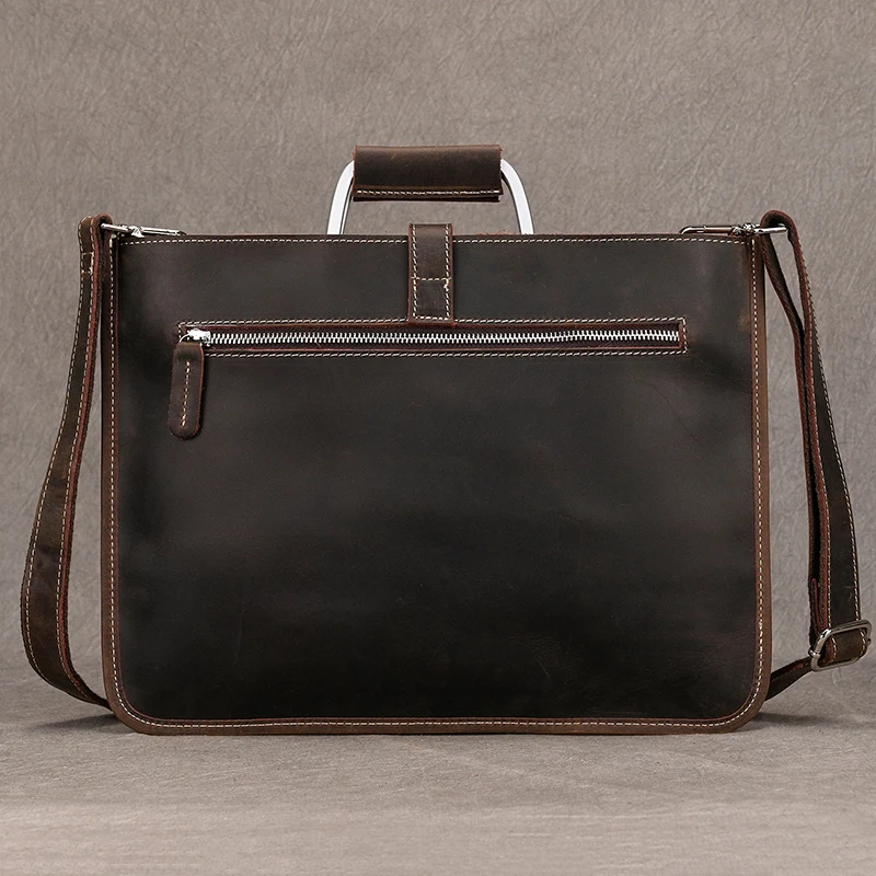 High Fashion Luxury Clutch Bag Men's A4 File Document Purse Wallet Top Layer Ipad Leather Business Bag Briefcase Cowkskin
