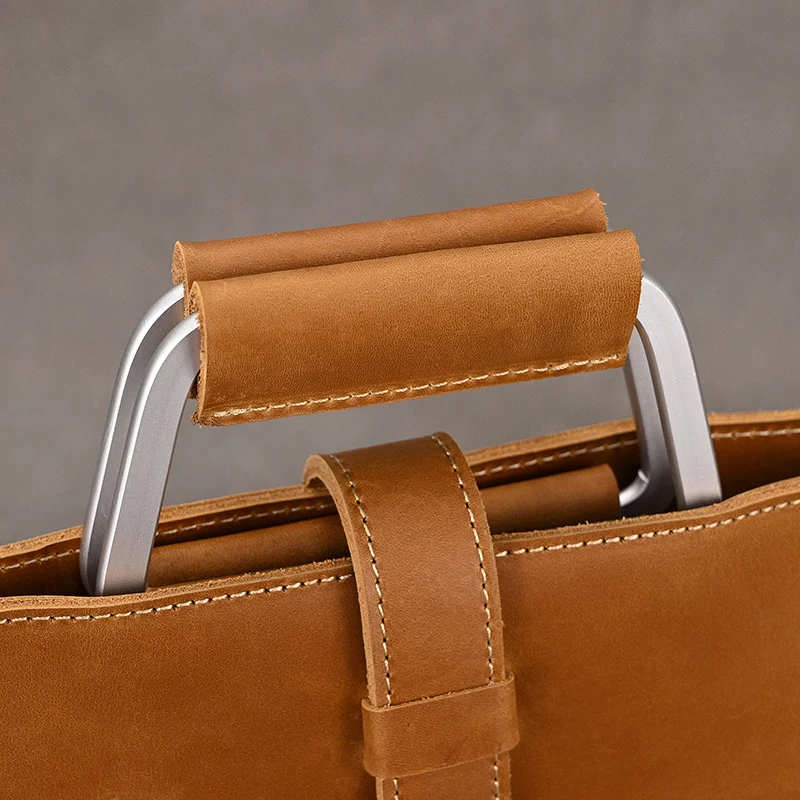 High Fashion Luxury Clutch Bag Men's A4 File Document Purse Wallet Top Layer Ipad Leather Business Bag Briefcase Cowkskin