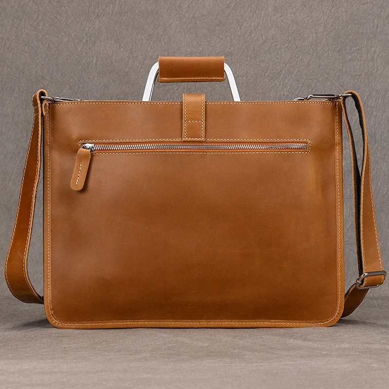 High Fashion Luxury Clutch Bag Men's A4 File Document Purse Wallet Top Layer Ipad Leather Business Bag Briefcase Cowkskin