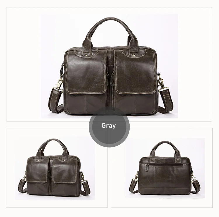 WESTAL Men's Bag Genuine Leather Men's Briefcases Laptop Bag Leather Totes for Document Office Bags for Men Messenger Bags 8002