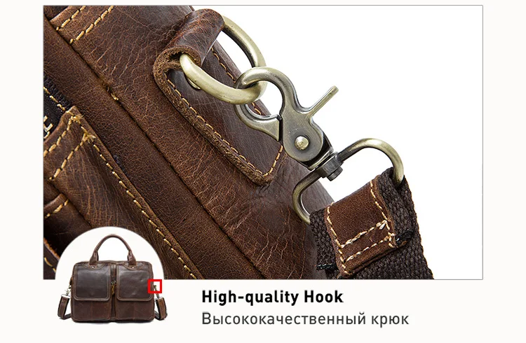 WESTAL Men's Bag Genuine Leather Men's Briefcases Laptop Bag Leather Totes for Document Office Bags for Men Messenger Bags 8002