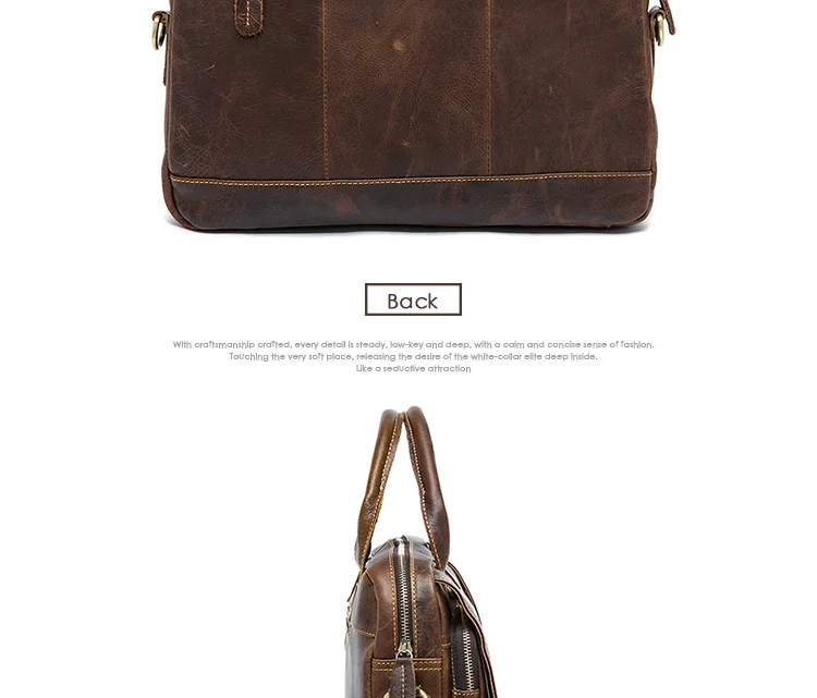 WESTAL Men's Bag Genuine Leather Men's Briefcases Laptop Bag Leather Totes for Document Office Bags for Men Messenger Bags 8002