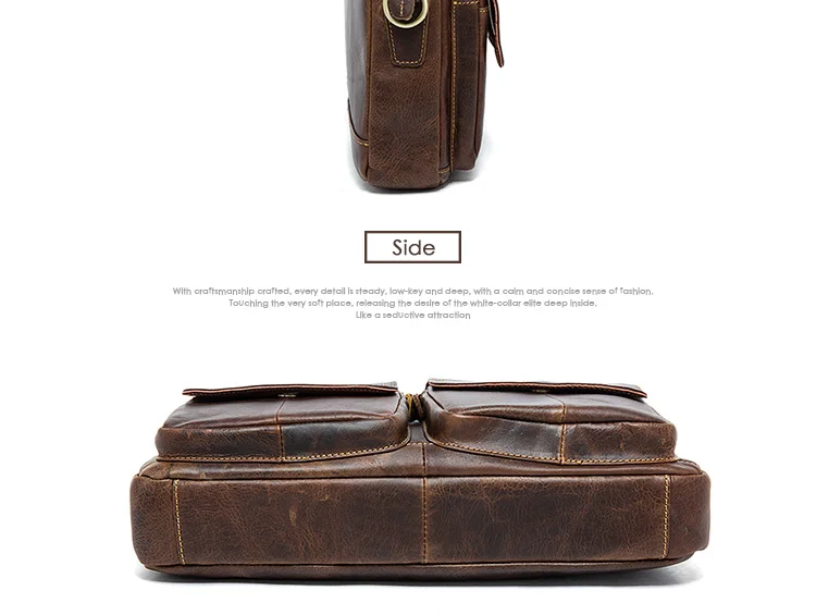 WESTAL Men's Bag Genuine Leather Men's Briefcases Laptop Bag Leather Totes for Document Office Bags for Men Messenger Bags 8002