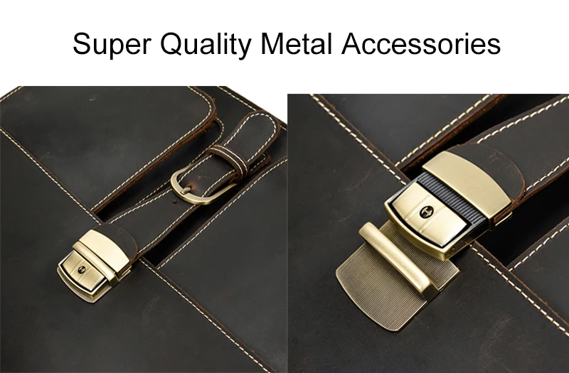 Luxury Fashion 100% Genuine Leather Men Briefcase Cow Leather Laptop Bag Vintage Shoulder Bag Real Cowhide Computer Bag 15.6"