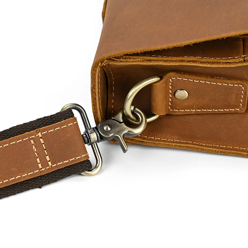Luxury Fashion 100% Genuine Leather Men Briefcase Cow Leather Laptop Bag Vintage Shoulder Bag Real Cowhide Computer Bag 15.6"