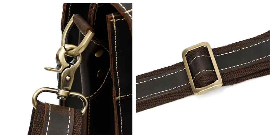 Luxury Fashion 100% Genuine Leather Men Briefcase Cow Leather Laptop Bag Vintage Shoulder Bag Real Cowhide Computer Bag 15.6"