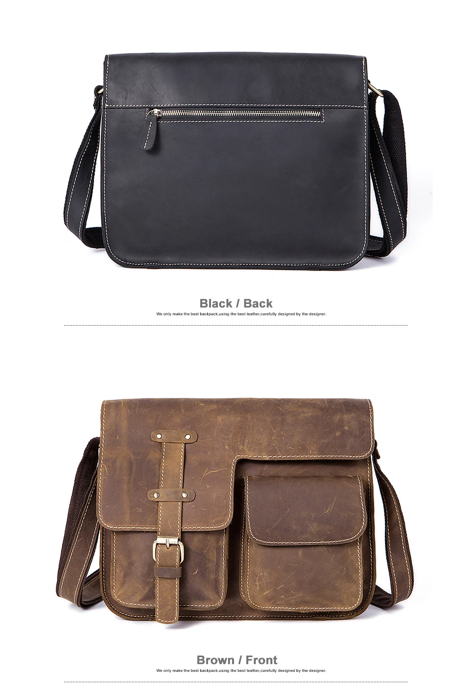 WESTAL Crazy Horse Leather Men's Briefcases Laptop Bag Office Bags for Men Cover Messenger Bags Men's Leather Bag Computer Bags
