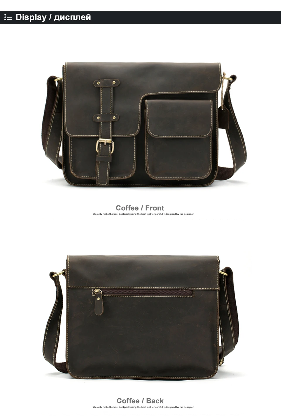 WESTAL Crazy Horse Leather Men's Briefcases Laptop Bag Office Bags for Men Cover Messenger Bags Men's Leather Bag Computer Bags