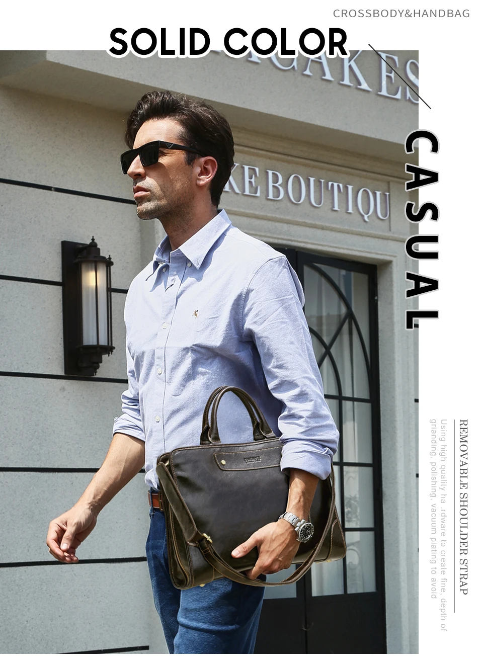 CONTACT'S Genuine Leather Business Bags for Men Luxury Designer Briefcase Office Bag Male Tote Laptop Bags for 14" Macbook Pro