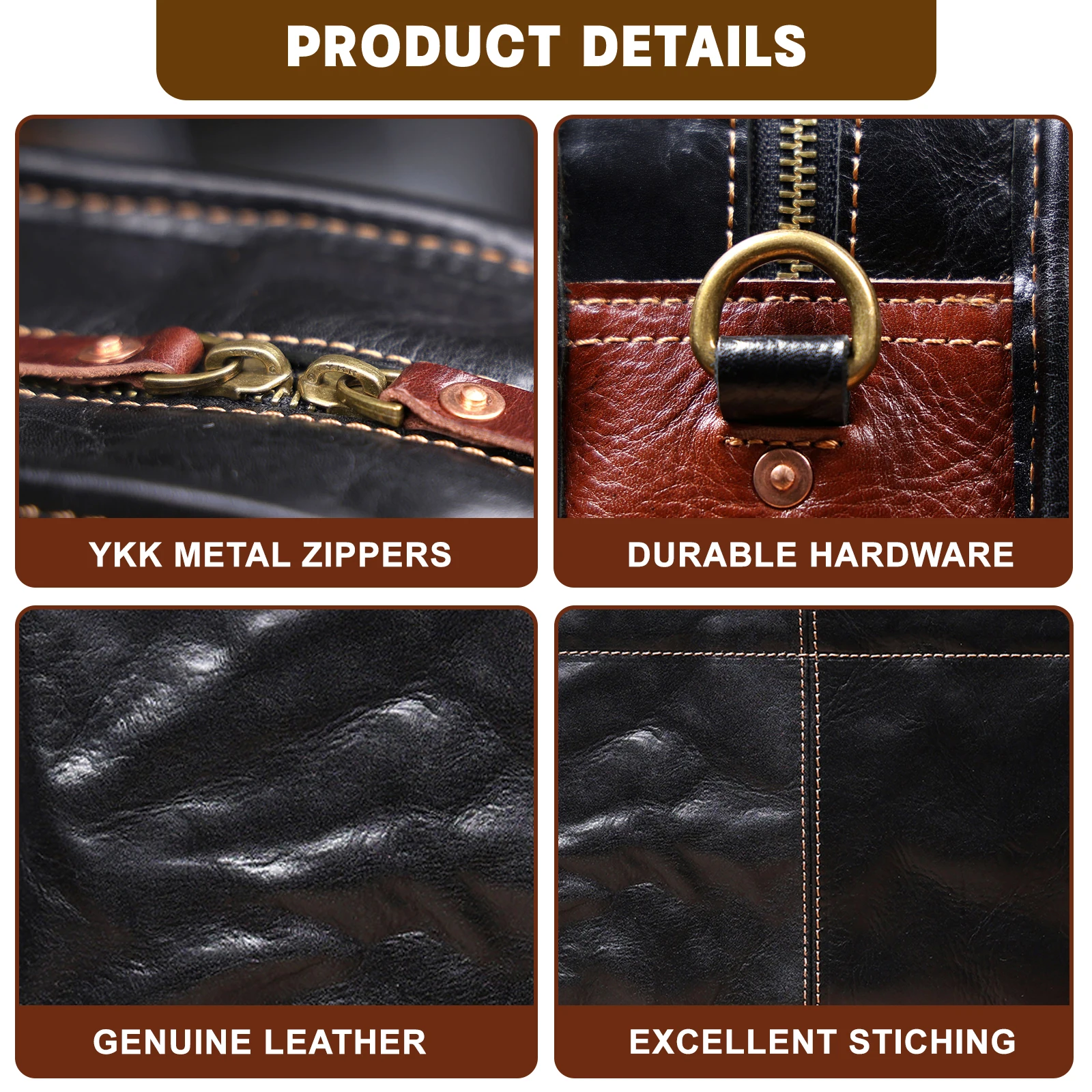 Genuine Leather Men's Brifecase 15 Inch Laptop Bags Simple Cowhide Messenger Bag Vegetable-tanned Leather Business Casual Style