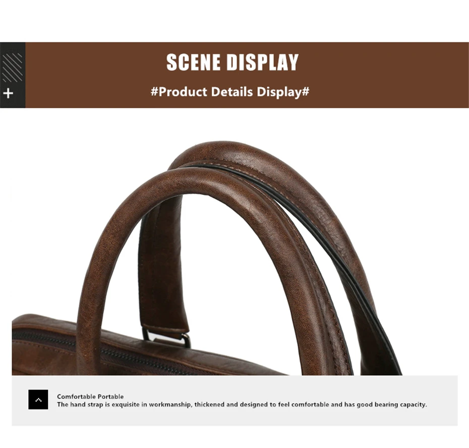 JEEP BULUO High Quality 14 In Laptop Business Bag Men Briefcases For Man Handbags Split Leather Office Large Capacity Bags