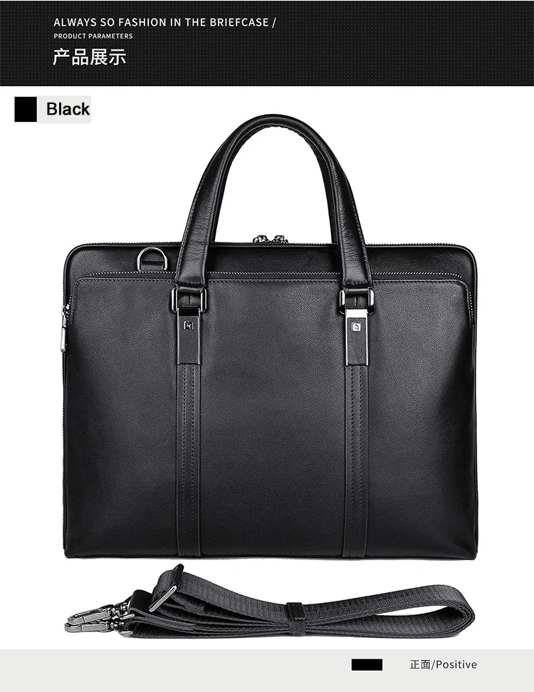 Luxury Genuine Leather Briefcase Men Leather Business Bag 15.6" Laptop Bag 14 Male Office Bag Document File Case Shoulder Bag